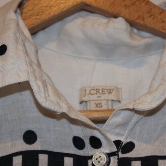 J. Crew printed linen Popover lBlouse Women's Size XS - Picture 8 of 11